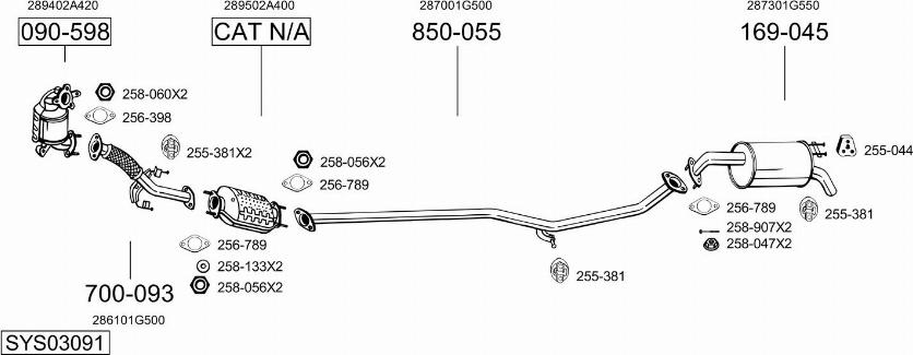Bosal SYS03091 - Sistem de esapament allinparts.ro