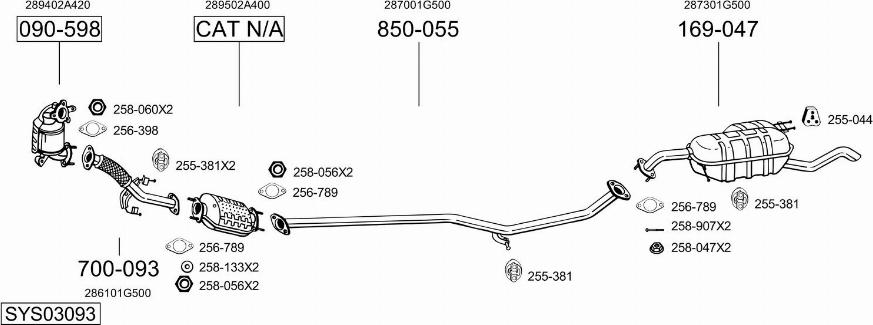 Bosal SYS03093 - Sistem de esapament allinparts.ro