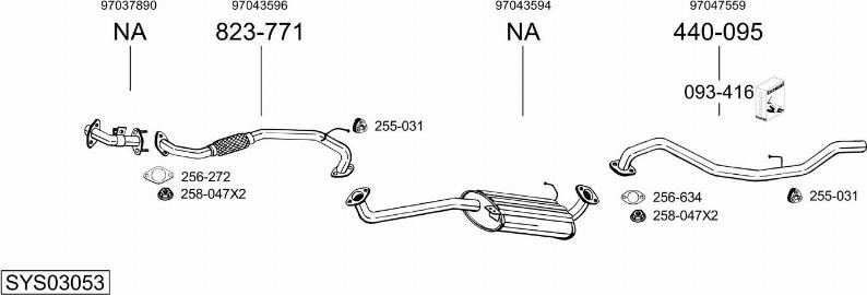 Bosal SYS03053 - Sistem de esapament - allinparts.ro