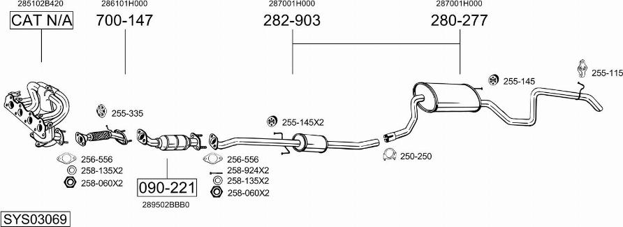 Bosal SYS03069 - Sistem de esapament allinparts.ro