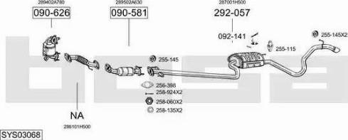 Bosal SYS03068 - Sistem de esapament - allinparts.ro