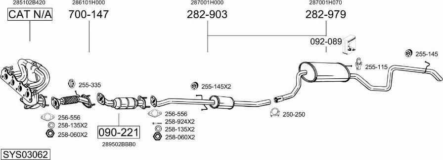 Bosal SYS03062 - Sistem de esapament - allinparts.ro