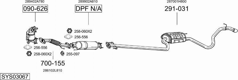 Bosal SYS03067 - Sistem de esapament - allinparts.ro