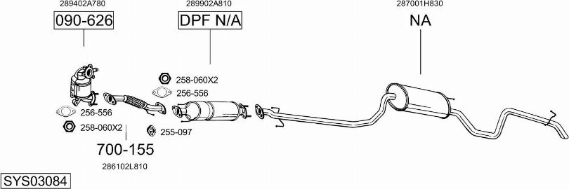 Bosal SYS03084 - Sistem de esapament allinparts.ro