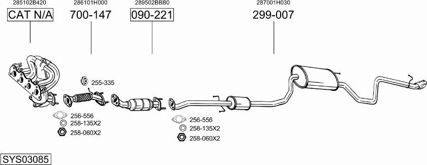 Bosal SYS03085 - Sistem de esapament - allinparts.ro