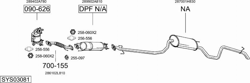 Bosal SYS03081 - Sistem de esapament allinparts.ro