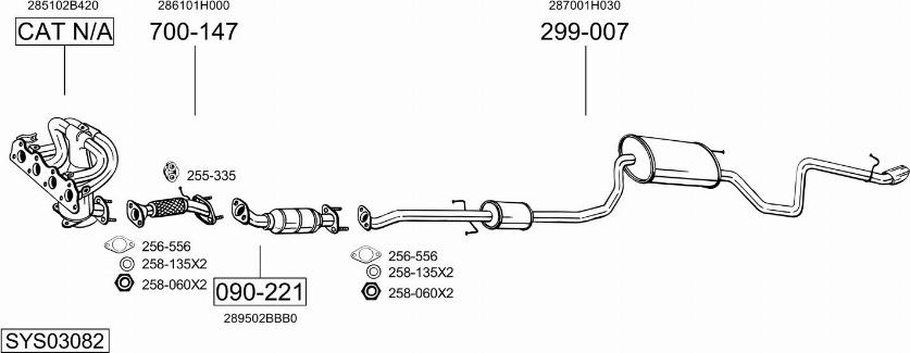 Bosal SYS03082 - Sistem de esapament allinparts.ro