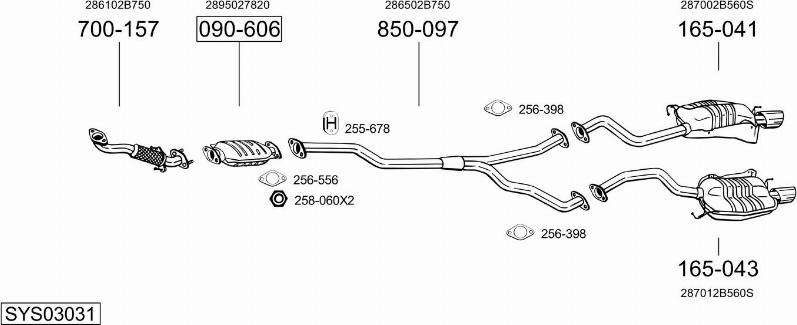 Bosal SYS03031 - Sistem de esapament allinparts.ro
