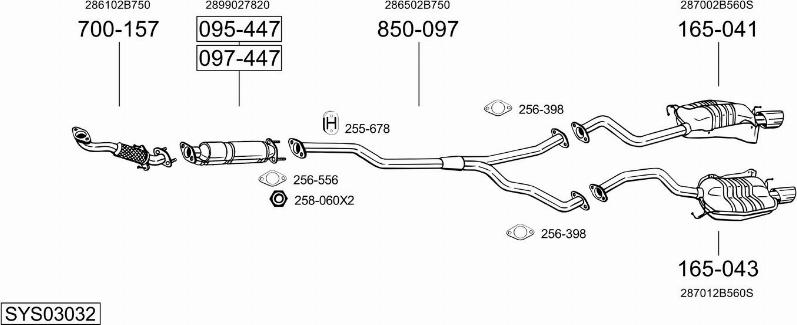 Bosal SYS03032 - Sistem de esapament allinparts.ro