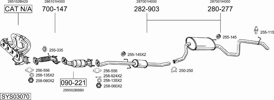 Bosal SYS03070 - Sistem de esapament allinparts.ro