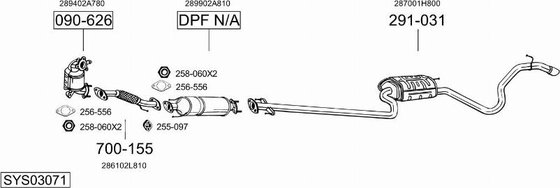 Bosal SYS03071 - Sistem de esapament allinparts.ro