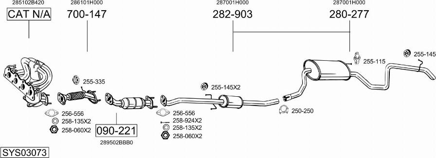 Bosal SYS03073 - Sistem de esapament - allinparts.ro