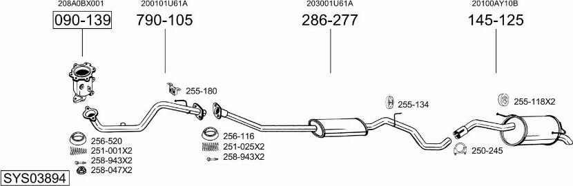 Bosal SYS03894 - Sistem de esapament allinparts.ro
