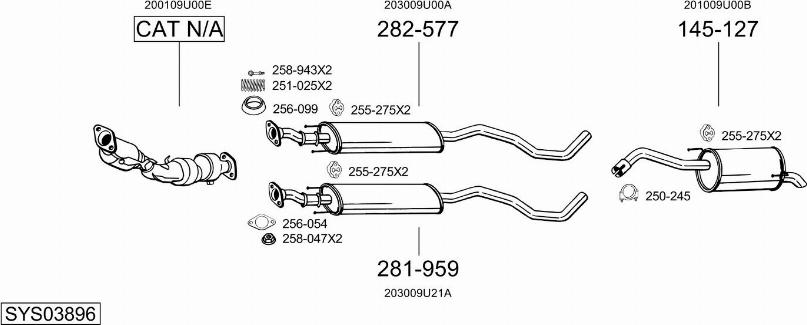 Bosal SYS03896 - Sistem de esapament allinparts.ro