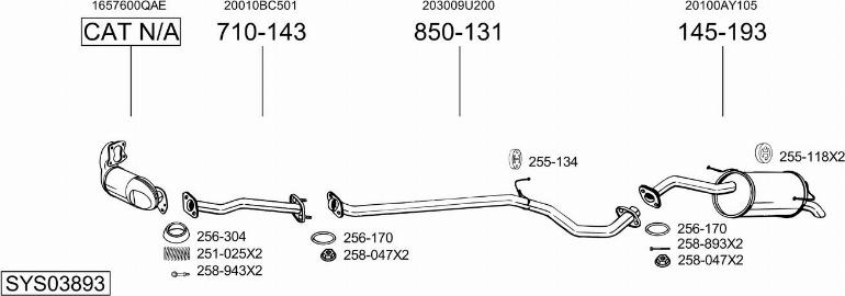 Bosal SYS03893 - Sistem de esapament allinparts.ro