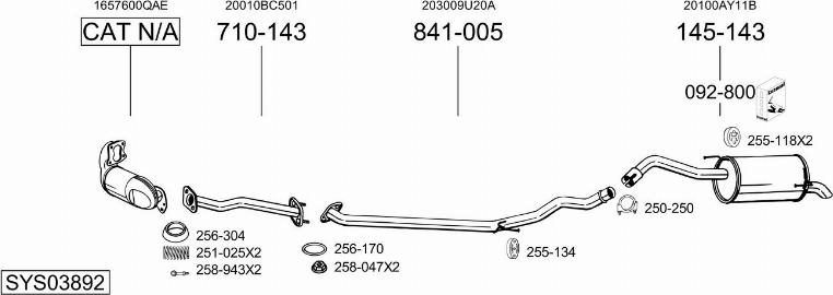 Bosal SYS03892 - Sistem de esapament allinparts.ro