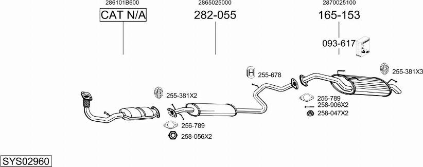 Bosal SYS02960 - Sistem de esapament allinparts.ro