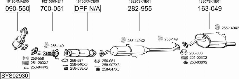 Bosal SYS02930 - Sistem de esapament - allinparts.ro