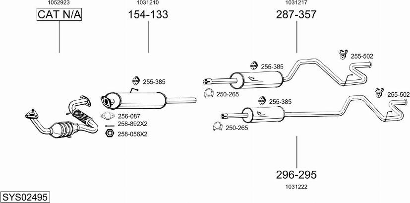 Bosal SYS02495 - Sistem de esapament allinparts.ro