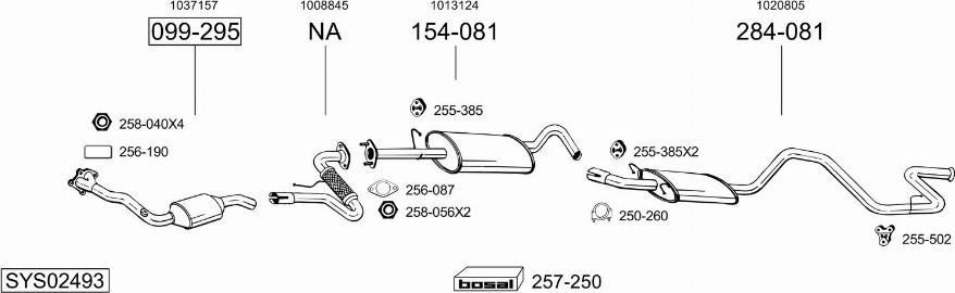 Bosal SYS02493 - Sistem de esapament allinparts.ro