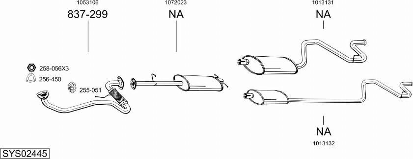Bosal SYS02445 - Sistem de esapament allinparts.ro