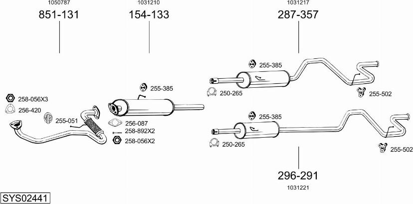 Bosal SYS02441 - Sistem de esapament allinparts.ro