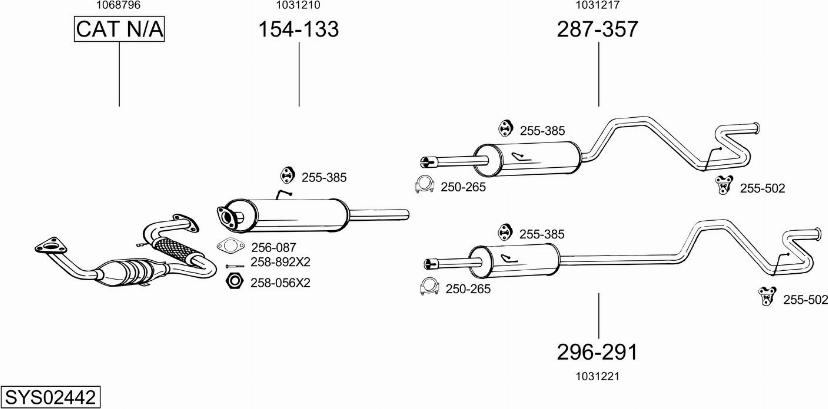 Bosal SYS02442 - Sistem de esapament allinparts.ro