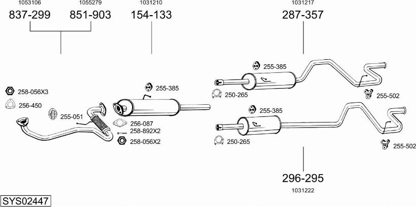 Bosal SYS02447 - Sistem de esapament allinparts.ro