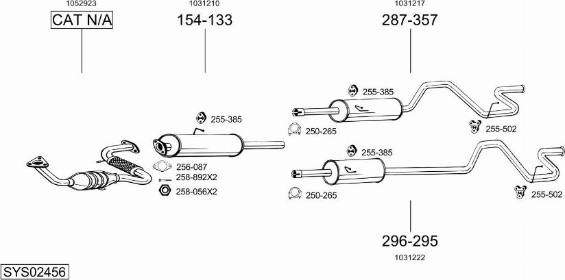 Bosal SYS02456 - Sistem de esapament allinparts.ro