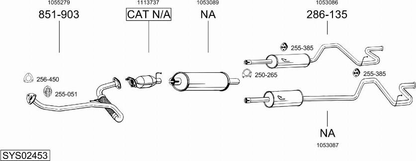 Bosal SYS02453 - Sistem de esapament allinparts.ro
