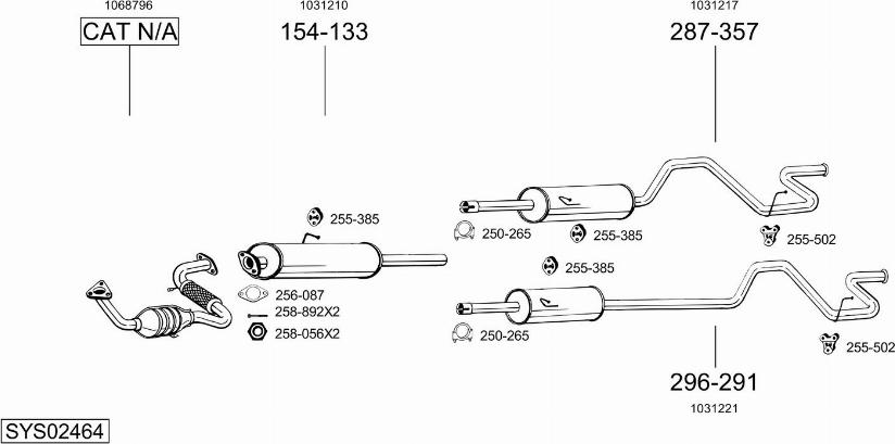 Bosal SYS02464 - Sistem de esapament allinparts.ro