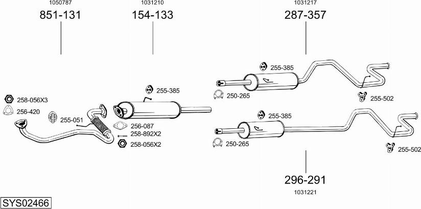Bosal SYS02466 - Sistem de esapament allinparts.ro