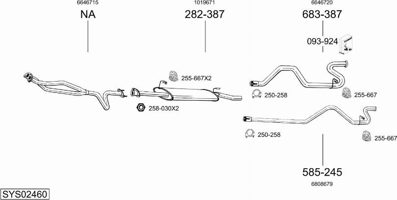 Bosal SYS02460 - Sistem de esapament - allinparts.ro