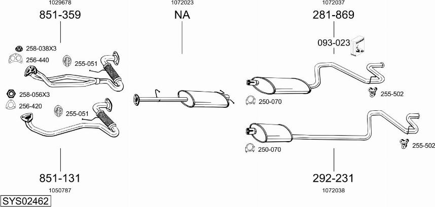 Bosal SYS02462 - Sistem de esapament allinparts.ro