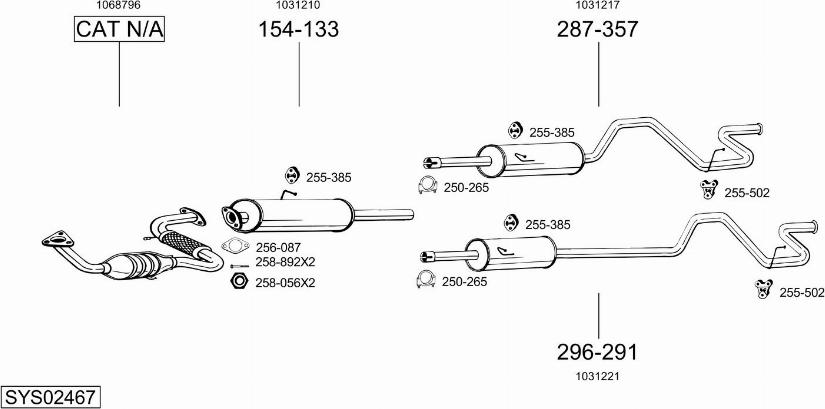 Bosal SYS02467 - Sistem de esapament allinparts.ro
