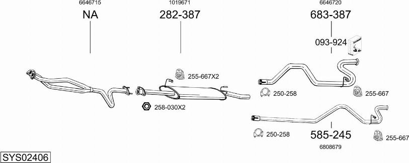 Bosal SYS02406 - Sistem de esapament - allinparts.ro