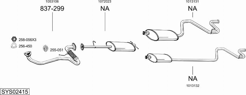 Bosal SYS02415 - Sistem de esapament allinparts.ro