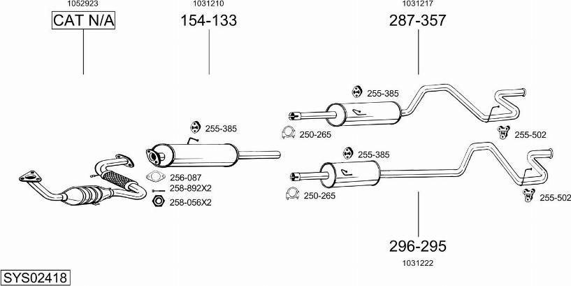 Bosal SYS02418 - Sistem de esapament allinparts.ro