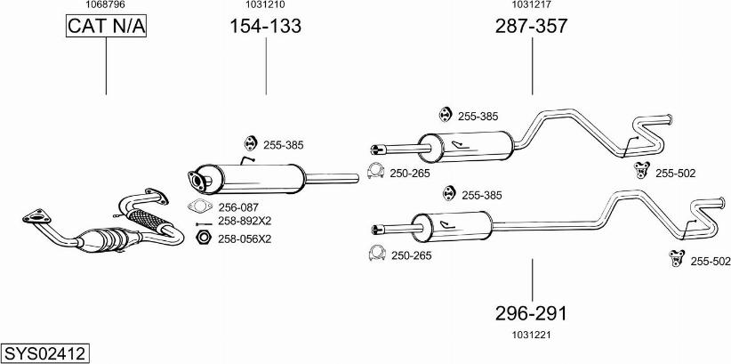 Bosal SYS02412 - Sistem de esapament allinparts.ro