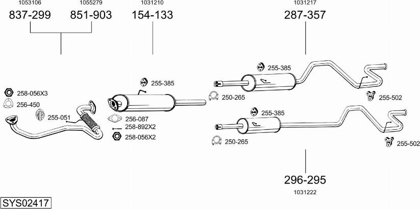 Bosal SYS02417 - Sistem de esapament allinparts.ro