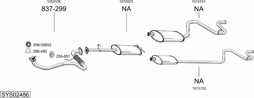 Bosal SYS02486 - Sistem de esapament allinparts.ro