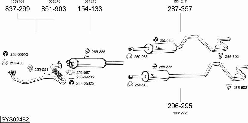 Bosal SYS02482 - Sistem de esapament allinparts.ro