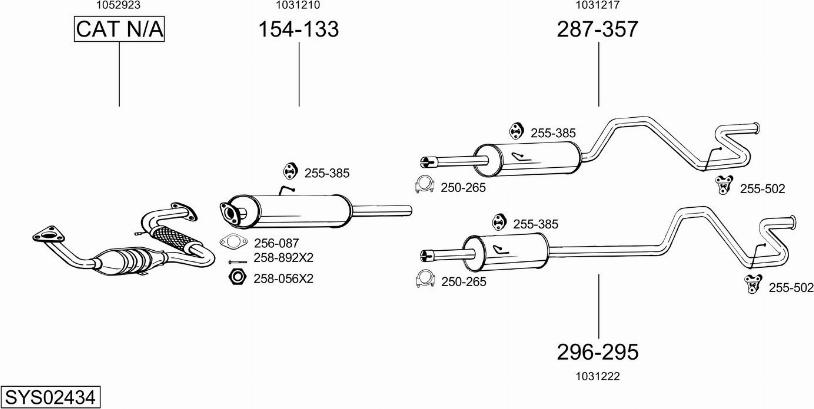 Bosal SYS02434 - Sistem de esapament allinparts.ro