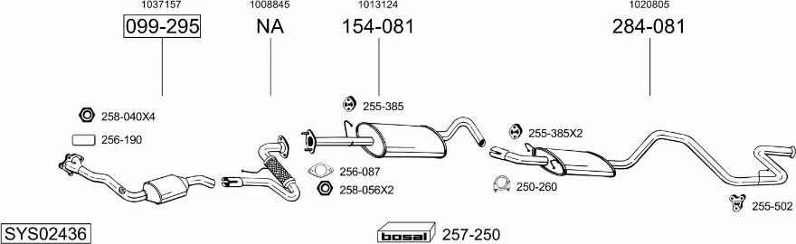 Bosal SYS02436 - Sistem de esapament allinparts.ro