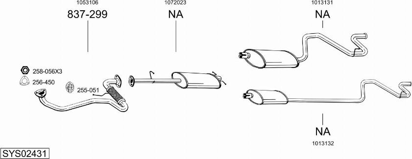 Bosal SYS02431 - Sistem de esapament allinparts.ro