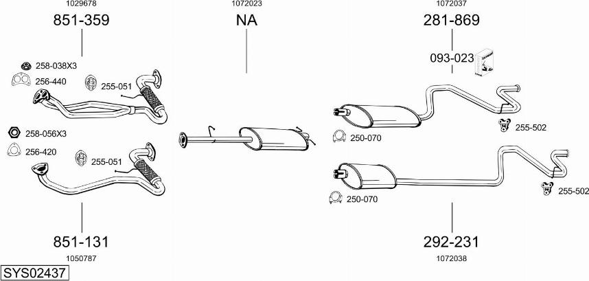 Bosal SYS02437 - Sistem de esapament allinparts.ro
