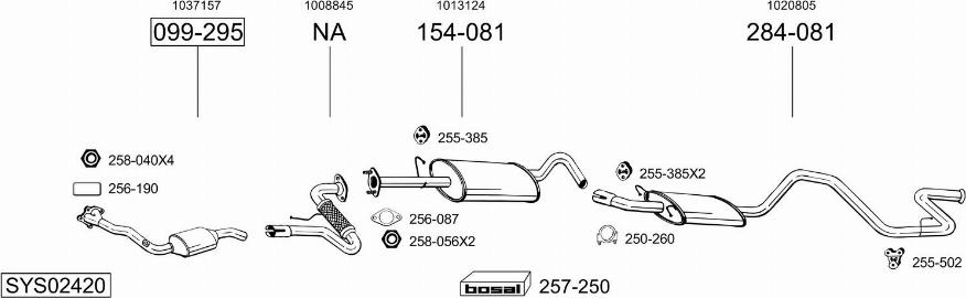Bosal SYS02420 - Sistem de esapament allinparts.ro