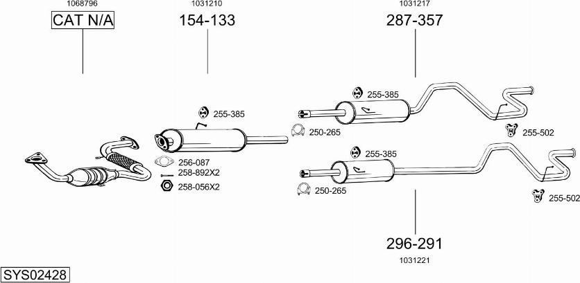 Bosal SYS02428 - Sistem de esapament allinparts.ro