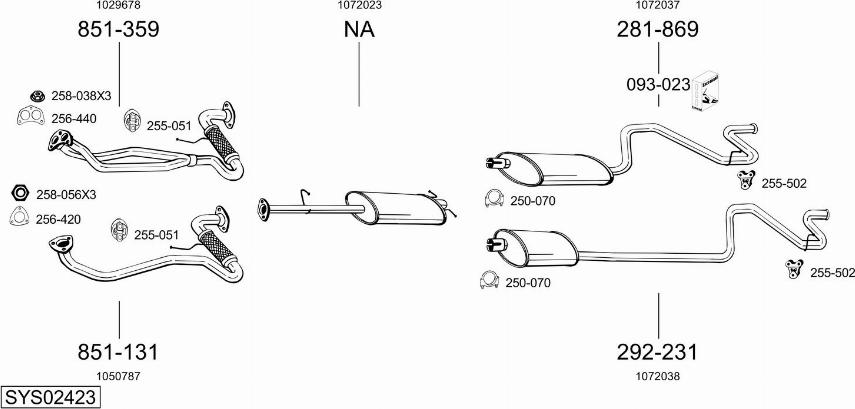 Bosal SYS02423 - Sistem de esapament allinparts.ro