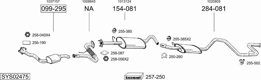 Bosal SYS02475 - Sistem de esapament allinparts.ro